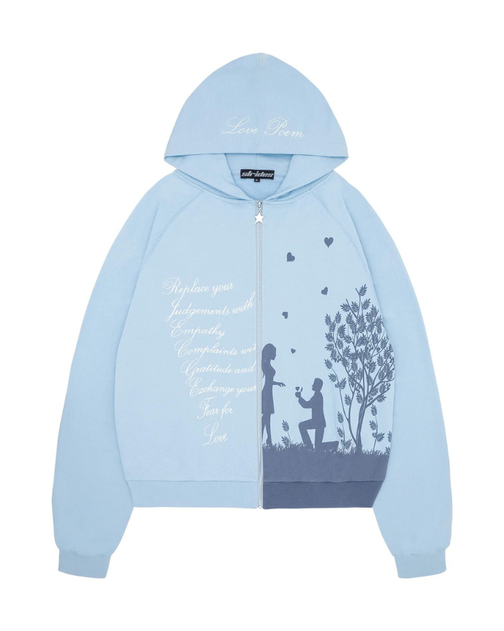 Love Poem Zip-up Iced Blue