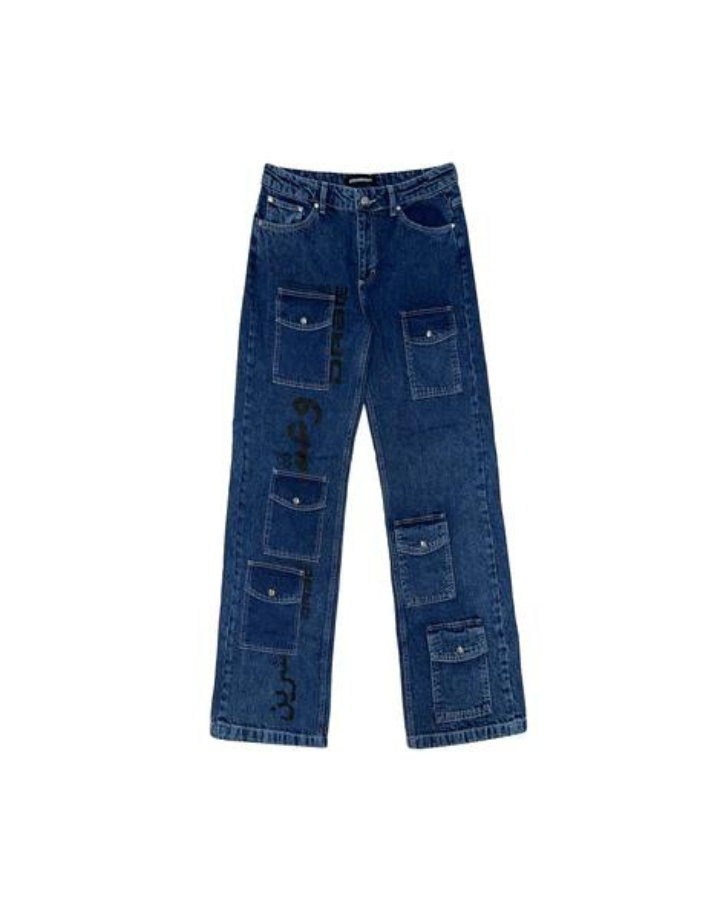 Denim Jeans Multi-Pocket Indigo Blue