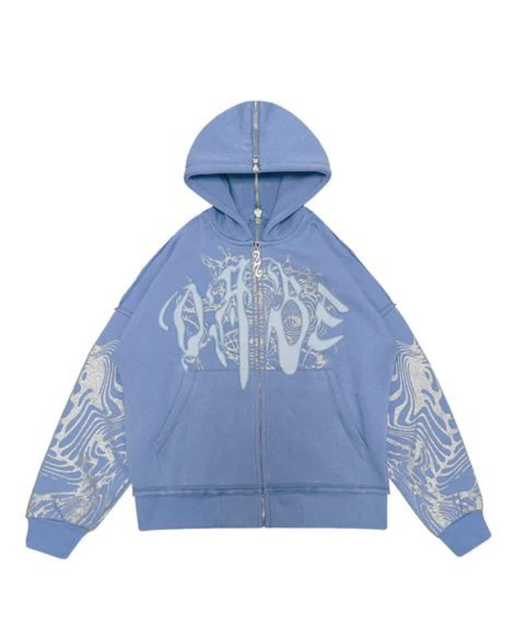 Zip Jacket Light Blue Split Feature