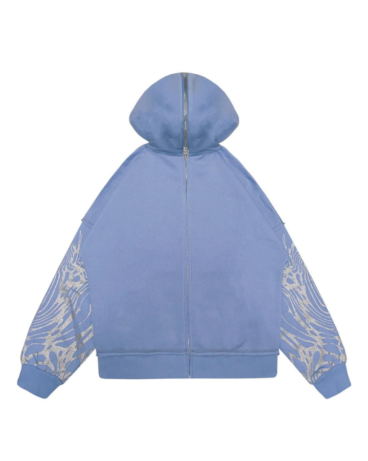 Zip Jacket Light Blue Split Feature