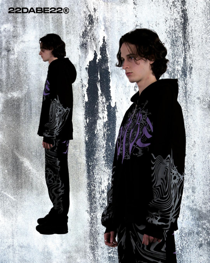 Zip Jacket Black/Lilac Split Feature