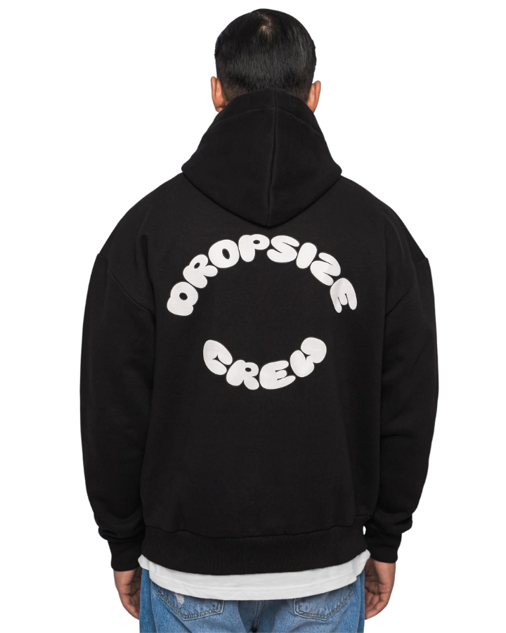 HEAVY OVERSIZE CREW HOODIE BLACK