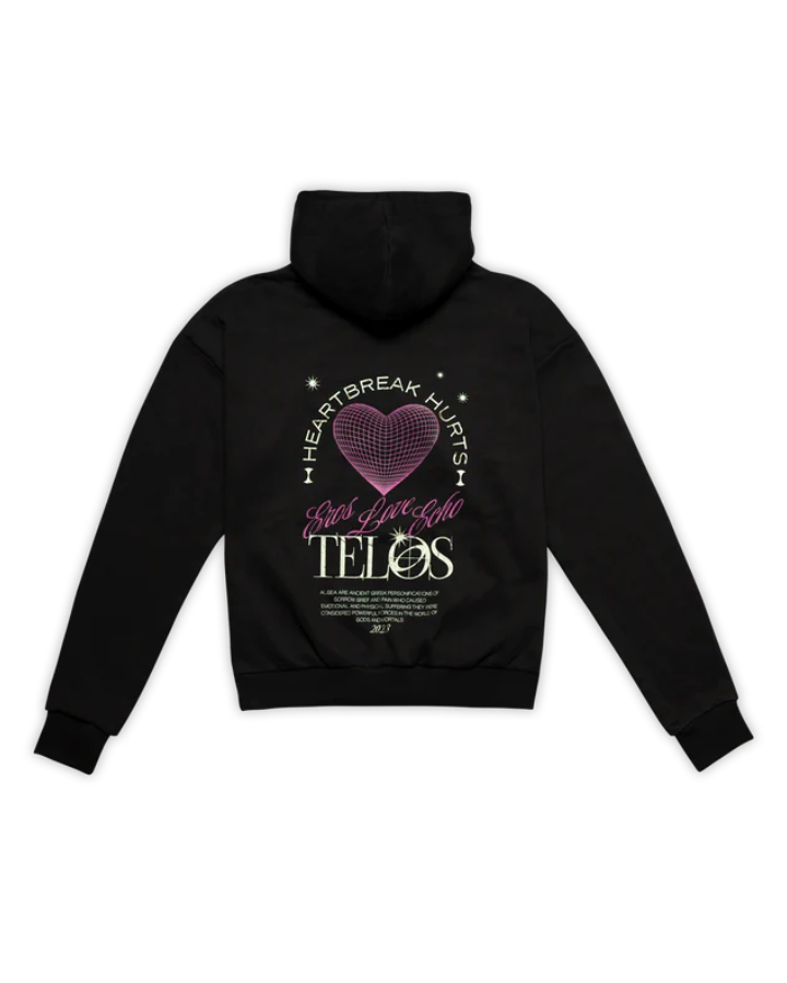 HOODIE "HEARTBREAK HURTS" - BLACK