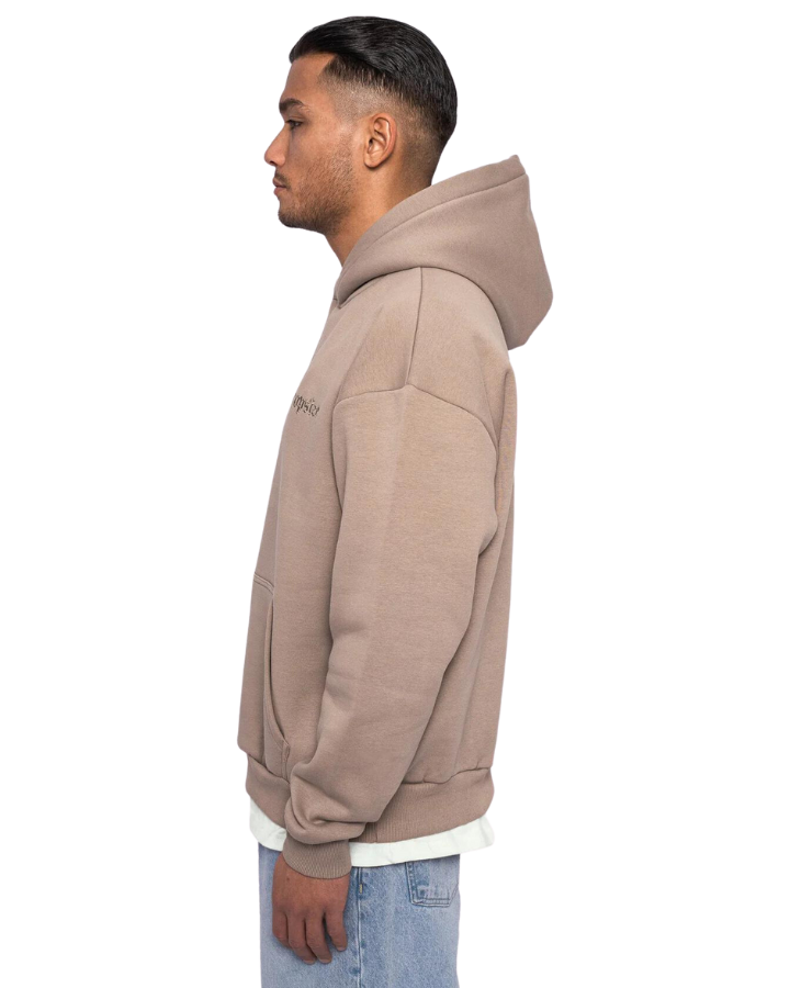 HEAVY OVERSIZE WONDER WAFFEL HOODIE SIMPLY TAUPE