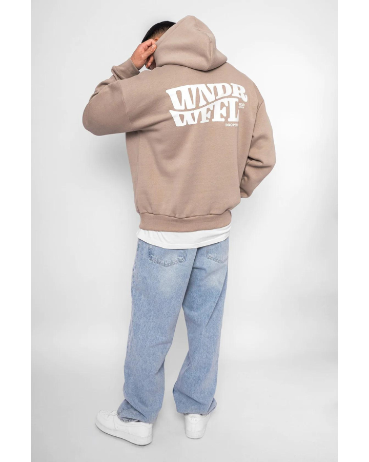 HEAVY OVERSIZE WONDER WAFFEL HOODIE SIMPLY TAUPE