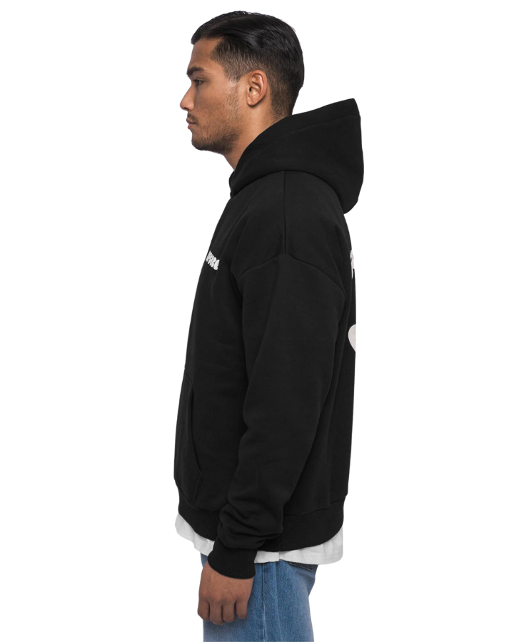 HEAVY OVERSIZE CREW HOODIE BLACK